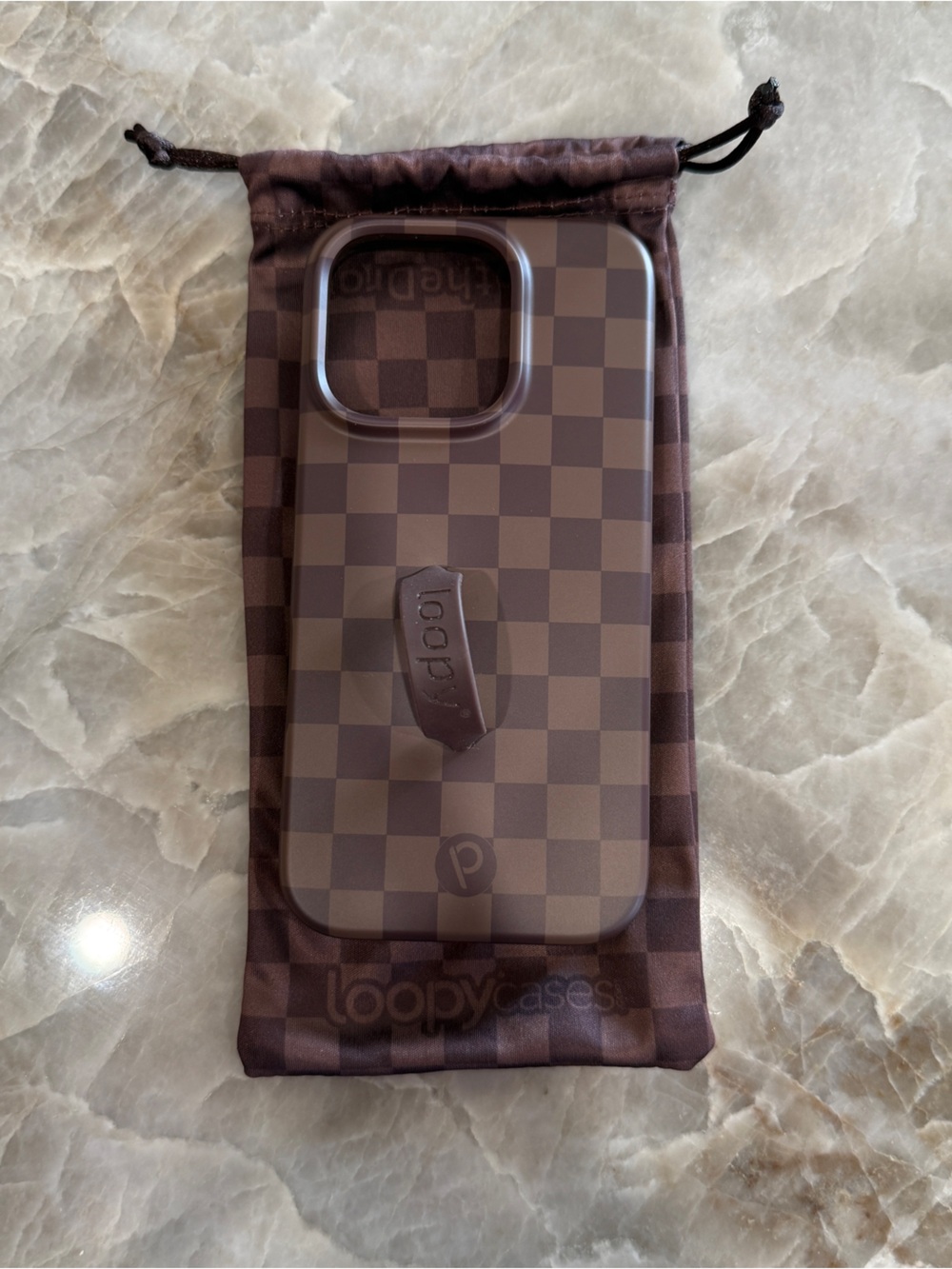 Loopy Case Brown Checkerboard iPhone Case